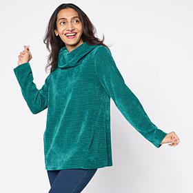 Nina Leonard Cowl Neck Chenille Sweater Tunic