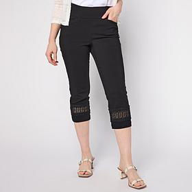 Nina Leonard Cropped Pant with Inset Lace