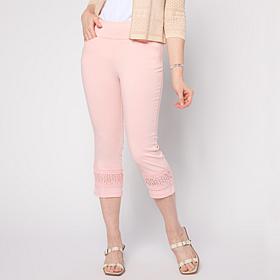 Nina Leonard Cropped Pant with Inset Lace