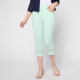 Nina Leonard Cropped Pant with Inset Lace