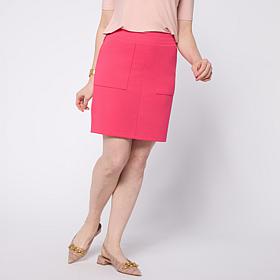 Nina Leonard Elastic Waist Skort with Pockets