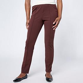 Nina Leonard High-Tech Crepe Knit Narrow Leg Pant