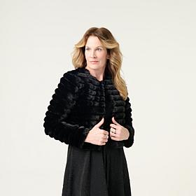 Nina Leonard Long Sleeve Faux Fur Bolero Top