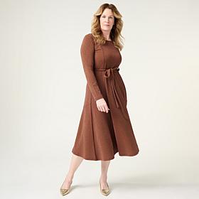 Nina Leonard Lurex Sylvia Sash Dress
