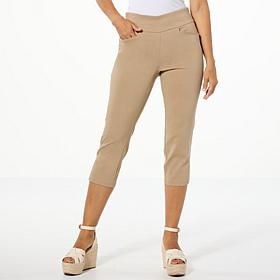 Nina Leonard Millennium Crystal-Trimmed Crop Pant