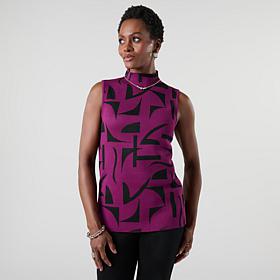 Nina Leonard Mock Neck Sweater Tank