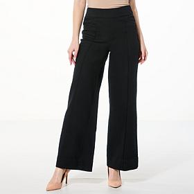 Nina Leonard Pull-On Denim Wide Leg Pant