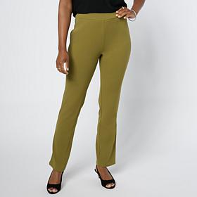 Nina Leonard Pull-On Straight-Leg Pant
