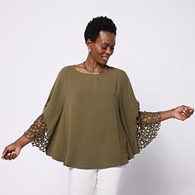 Nina Leonard Round Neck Dolman Sleeve Top