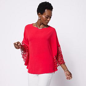 Nina Leonard Round Neck Dolman Sleeve Top