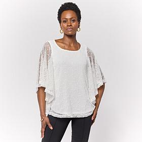 Nina Leonard Scoop Neck Dolman Sleeve Knit Top