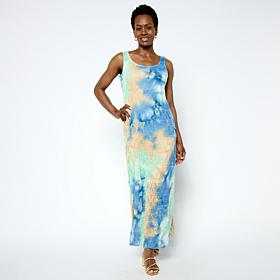 Nina Leonard Sleeveless Crochet Knit Maxi Dress