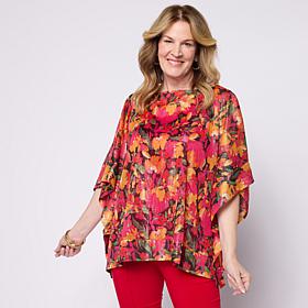 Nina Leonard Sparkle Printed Kimono Top