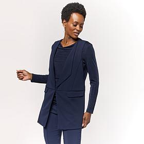 Nina Leonard Stretch Crepe Blazer Vest