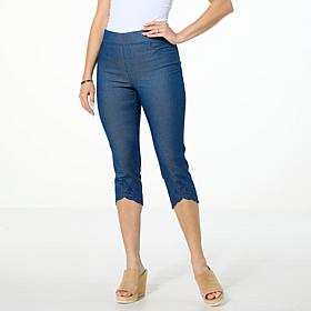 Nina Leonard Stretch Twill "Denim" Cropped Pant