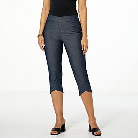 Nina Leonard Stretch Twill "Denim" Cropped Pant