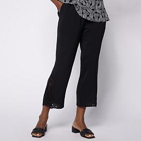 Nina Leonard Textured Weave Crop Pant