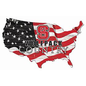 North Carolina State University USA Shape Flag Cutout