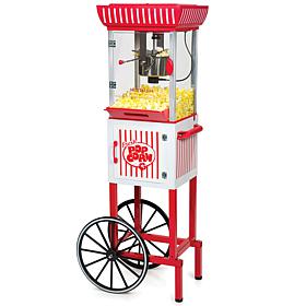 Nostalgia 2.5 oz. Kettle 48" Popcorn Cart in Red/White