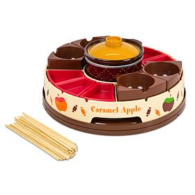 Nostalgia Lazy Susan Chocolate & Caramel Apple Party Fondue Set