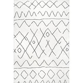 nuLOOM Rae Abstract Stripes Machine Washable Shag 5' x 8' Area Rug 