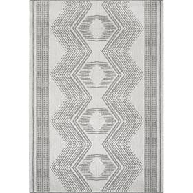 nuLOOM Ranya Tribal Indoor/Outdoor Area Rug 3' 6" x 5' Light Gray