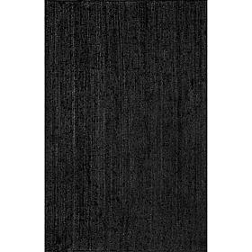 nuLOOM Rigo Hand Woven Farmhouse Jute Area Rug - 6' x 9' Black