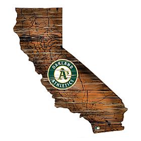 Oakland Athletics 24in. Distressed State w/Logo Sign  