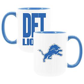 Official NFL TRI Team Code 15 oz. Mug 2-pack - Detroit Lions
