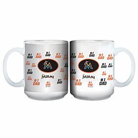 Officially Licensed MLB "#1 Dad" 15 oz. White Mug - Marlins
