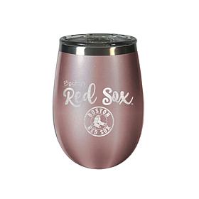 Officially Licensed MLB 12 oz. Rose Gold Wine Tumbler - Boston Red Sox