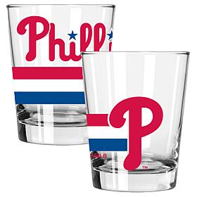 Officially Licensed MLB 15 oz. Old Fashioned Glass 2-pack - Phillies 
