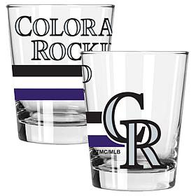 Officially Licensed MLB 15 oz. Old Fashioned Glass 2-pack - Rockies