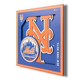 Officially Licensed MLB 3D Logo Series 12 x 12 Wall Art-New York Mets