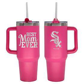 Officially-Licensed MLB  40oz Best Mom Ever Pink Tumbler, White Sox