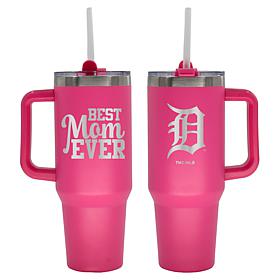 Officially-Licensed MLB  40oz Best Mom Ever Pink Tumbler, Tigers
