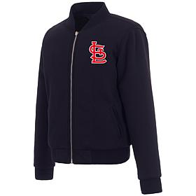 Officially Licensed MLB Cardinals Ladies Jacket w Fleece & Nylon Sides