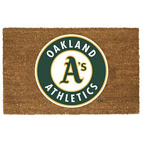 Officially Licensed MLB Colored Logo Door Mat - Athletics