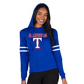 Officially Licensed MLB Concepts Sport Rangers Ladies' Hood Top 