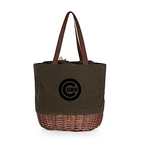Officially Licensed MLB Cubs Coronado Canvas and Willow Basket Tote