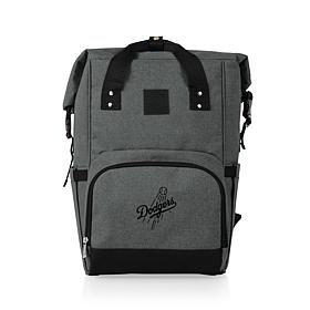 Officially Licensed MLB Dodgers On The Go Roll-Top Cooler Backpack