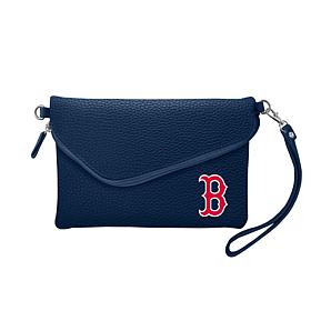 Officially Licensed MLB Fold Over Crossbody Purse - Boston Red Sox