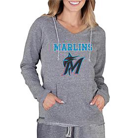 Officially Licensed MLB Mainstream Ladies L/S Hooded Top - Marlins