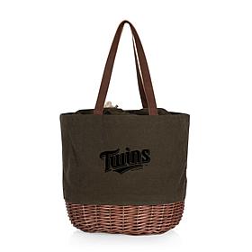 Officially Licensed MLB Minnesota Twins Canvas and Willow Basket Tote