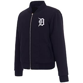 Officially Licensed MLB Tigers Ladies Jacket w Fleece & Nylon Sides