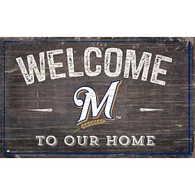 Officially Licensed MLB Welcome to our Home Sign - Milwaukee Brewers
