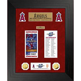 Officially Licensed MLB WS Gold Coin & Ticket Collection - LA Angel...