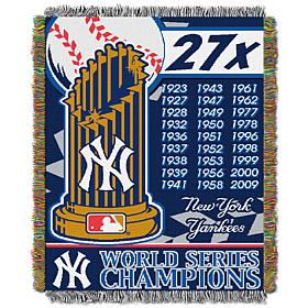 Officially Licensed MLB Yankees Commemorative Woven Tapestry Throw