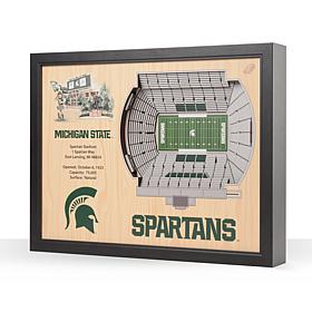 Officially Licensed NCAA 25-Layer Stadium 3D Wall Art - Michigan State