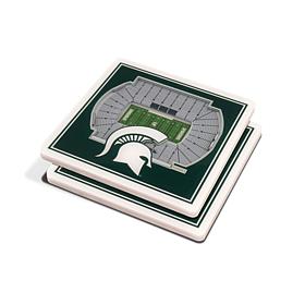 Officially Licensed NCAA 3-D Stadium Views Coaster Set- Michigan State